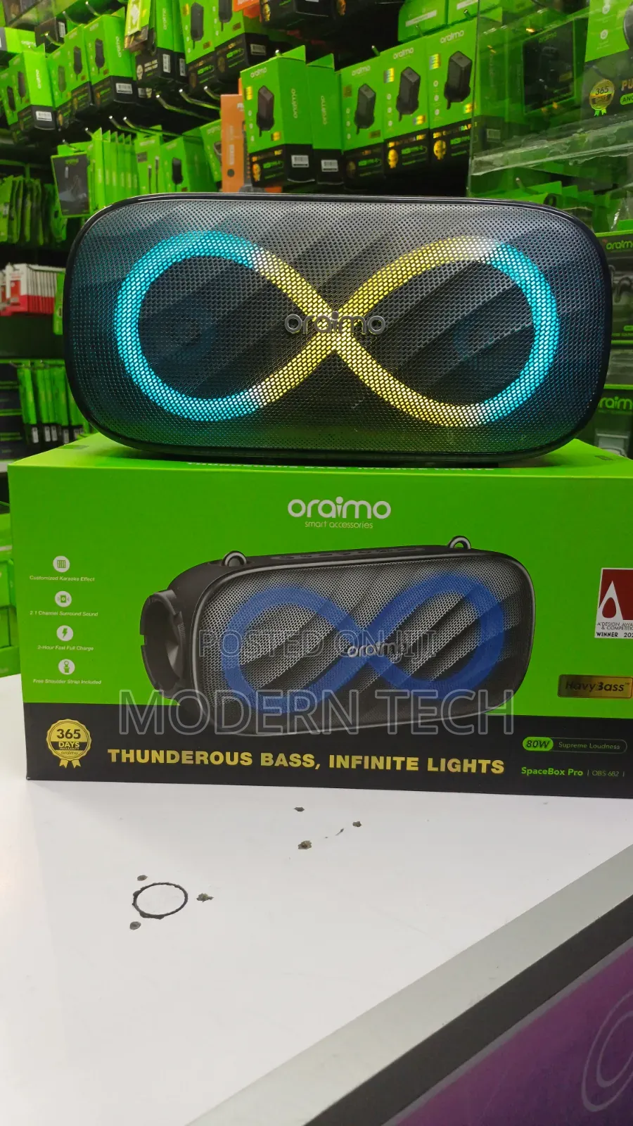 Oraimo Spacebox Pro Wireless Speaker (80w, Bluetooth, Karaoke Ready)
