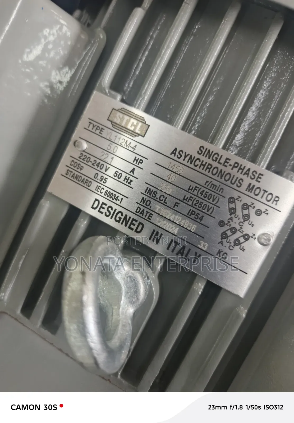 5hp Single Phase Electric Motor(Low Speed) With Pulley