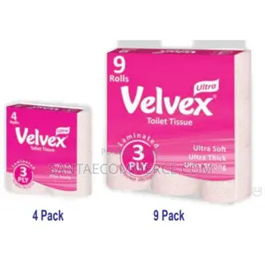 Velvex Ultra 3-Ply Pink Printed Toilet Tissue Paper