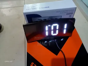 Curved Large Screen Led Mirror Alarm Clock - Digital Desk Clock