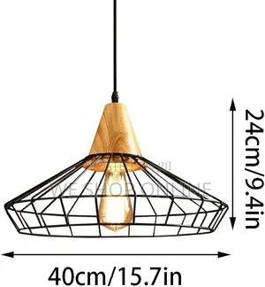 Metal and Wood Pendant Light