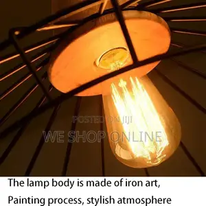 Metal and Wood Pendant Light