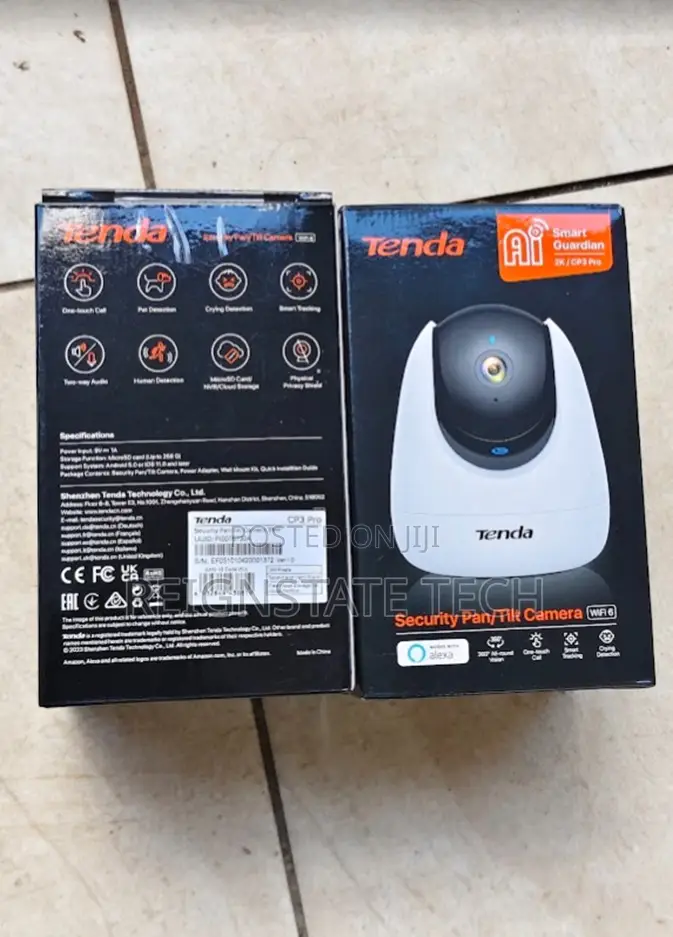 3mp Tenda Cp3 PTZ Wifi Smart Ai Camera With Call Button