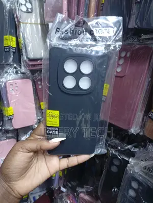Generic Black Silicone Phone Casewith the Xiaomi Redmi Note 14 Pro+.