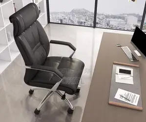 Office Chair : Chrome Base Executive High-Back Office Leather Chair