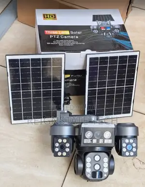 V380 Pro 4g Simcard Triple Lens Solar Powered PTZ Camera With 15x Zoom