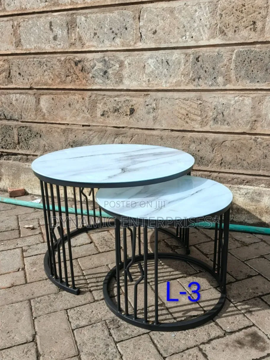 Modern Luxury 2-in-1 Marble Nesting Table Set