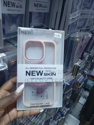 Pink New Skin Protective Case for the iPhone 13 Pro.