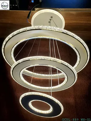 Unique Design 3-Ring Crystal Pendant Chandelier Light T5fd