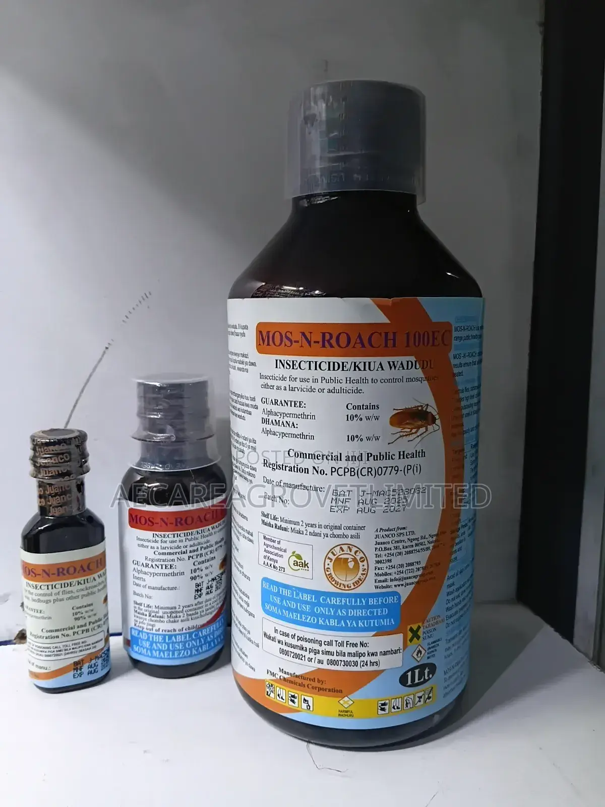 Mos N Roach 100ec Insecticide 20ml,100ml, 1litre
