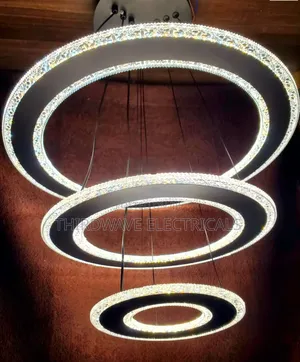 Beautiful Design 3-Ring Crystal Hanging Pendant Chandelier Light D3w