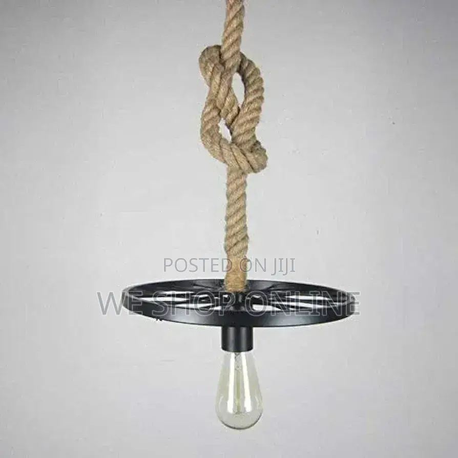 Wheel Hemp Ropes Pendant Light