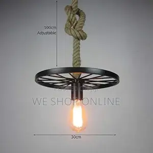 Wheel Hemp Ropes Pendant Light