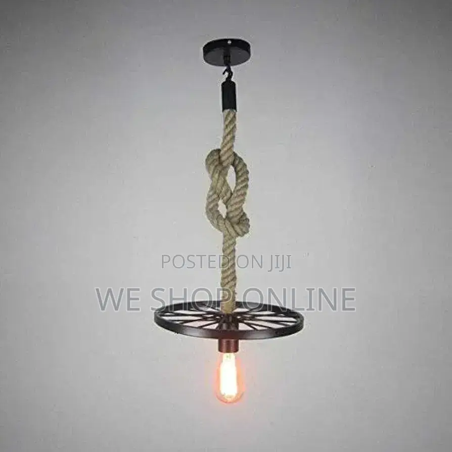 Wheel Hemp Ropes Pendant Light