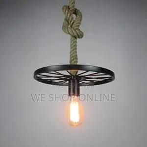 Wheel Hemp Ropes Pendant Light