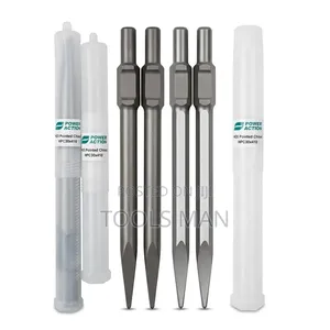 Power Action 30mm Hex Pointed Chisel Bit for Demolition Hammer.