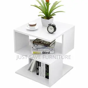 KSH 5,000 – Modern White Side Table With Storage Shelves