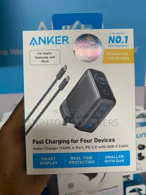 Anker 140w Laptop Charger 4-Port With Usb-C Cable