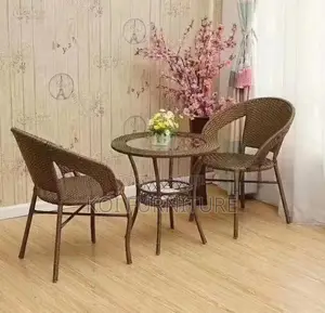 Dining Set; Two Seaters Outdoor Balcony Rattan Dining Set