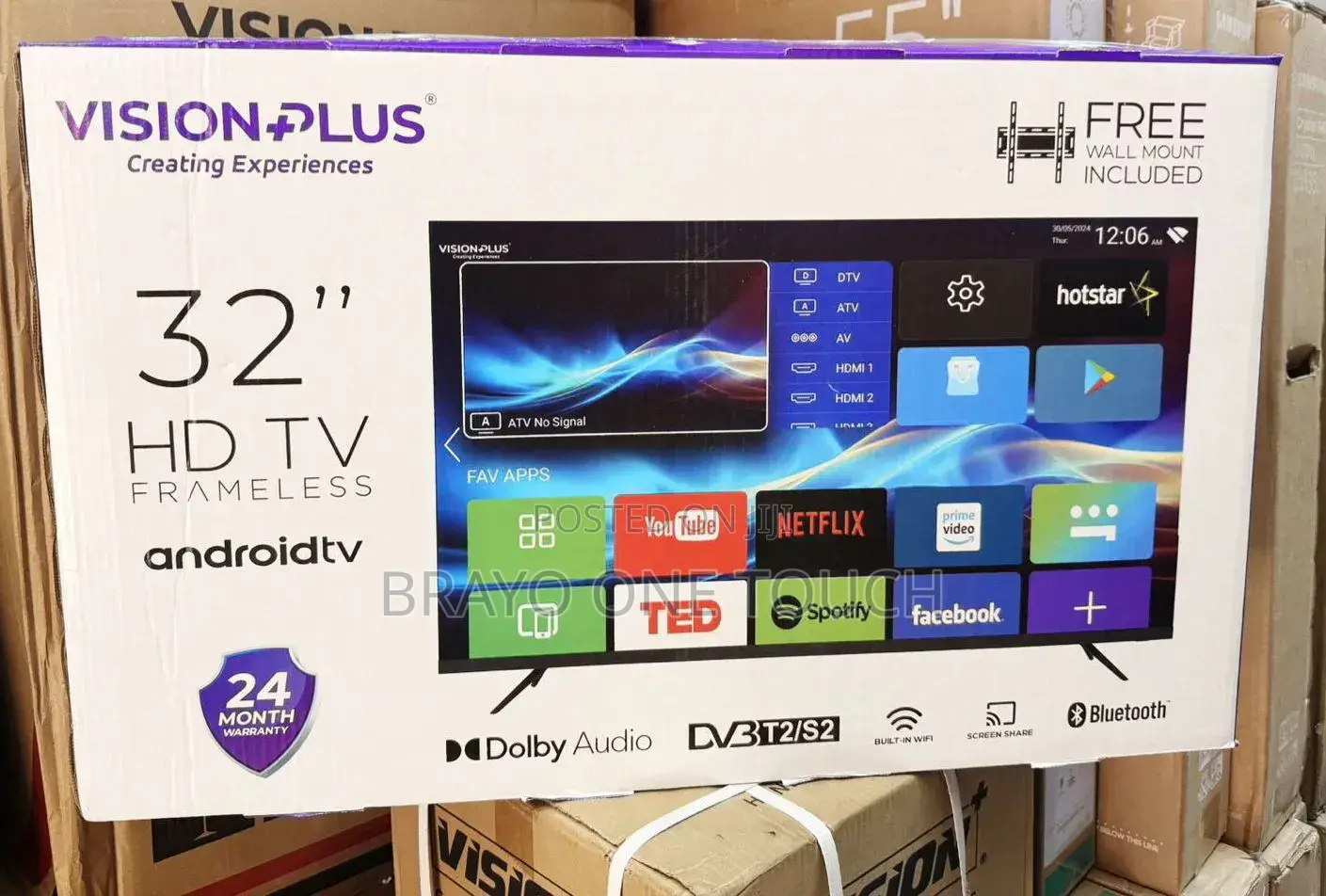 Vision Plus 32′′ Frameless Smart Android Led Tv – Vp8832