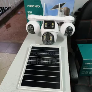 Solar Powered Outdoor CCTV Camera 4g 4lens Alarm Siren CCTV