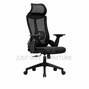 Ergonomic High-Back Mesh Office Chair With Headrest – Black