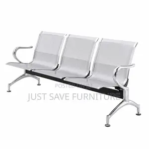Heavy-Duty 3-Seater Metal Waiting Bench