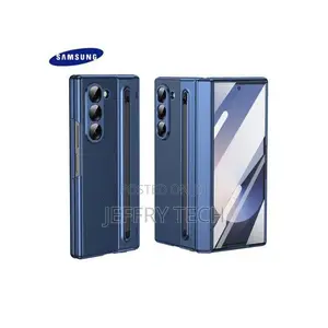 Samsung Galaxy Z Fold 5 Leather Case. Blue