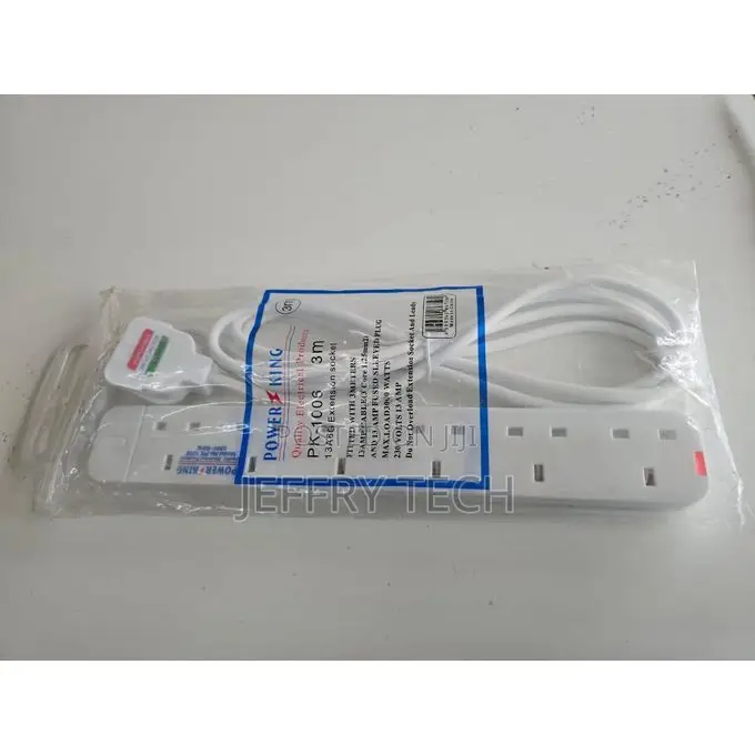 Power King 6 Way Quality Extension Socket With a 3meter Cable.