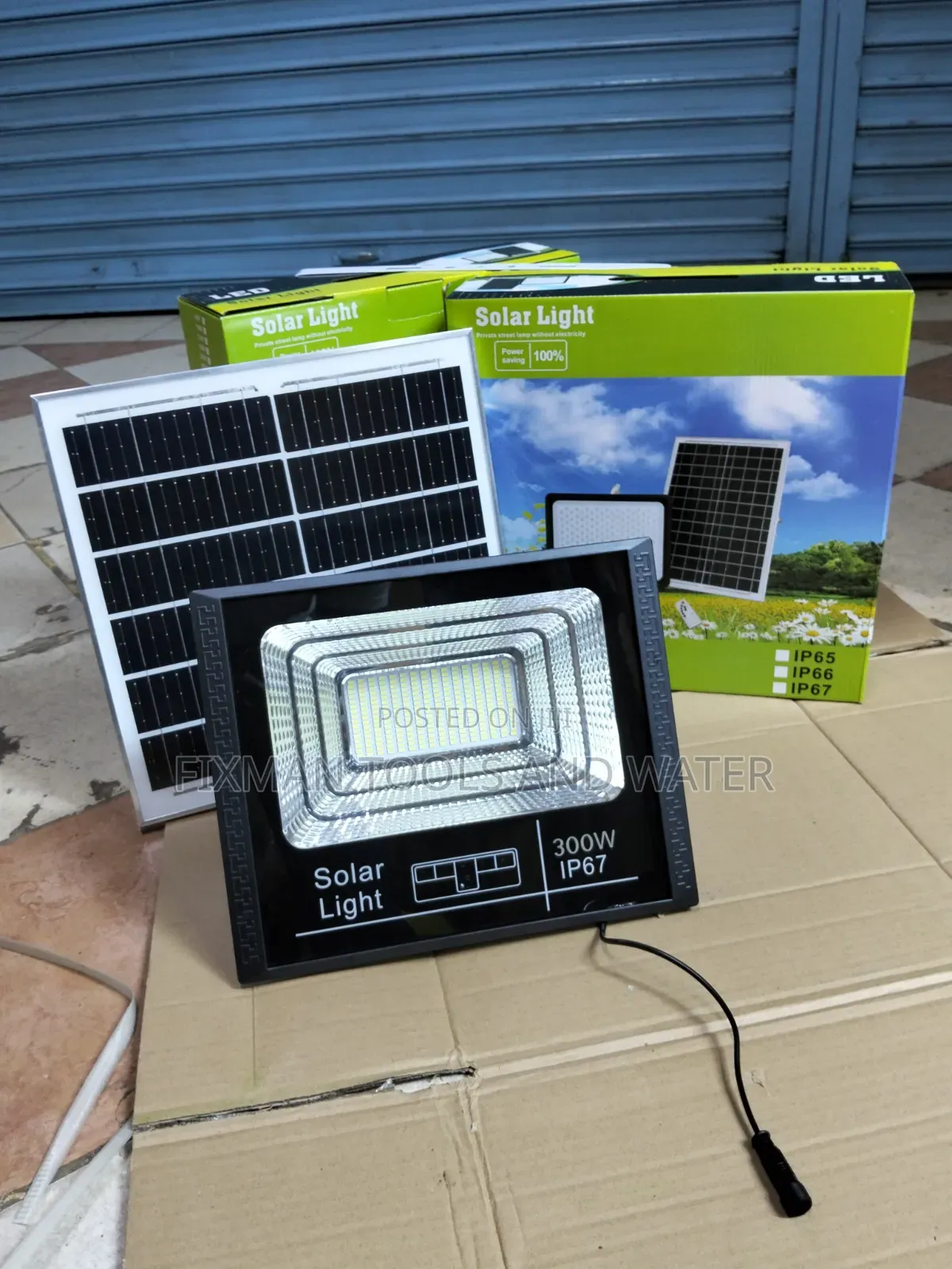 High Quality Solar Flood Light Ip 67 300 Watts With Panel and Sensor