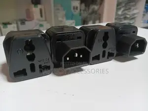 C14 to Universal Female Socket Adapter Ac Plug Black