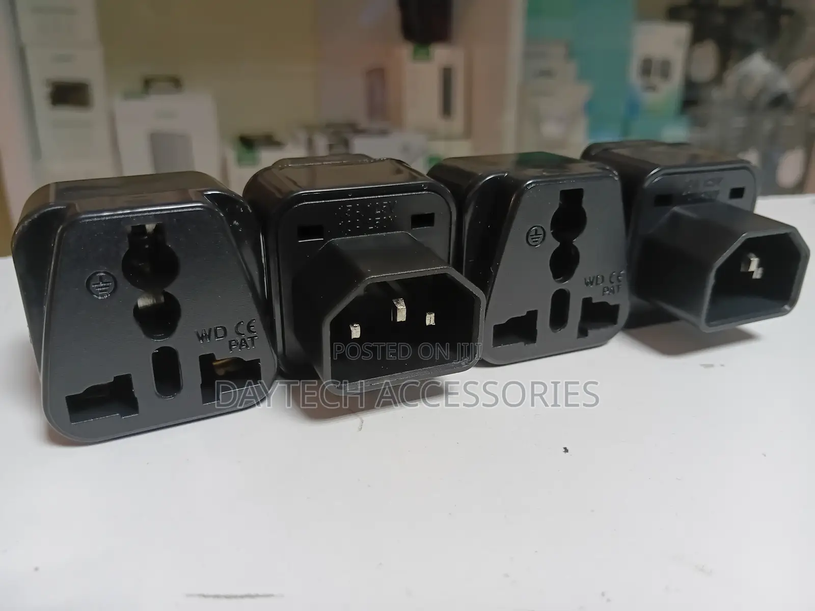 C14 to Universal Female Socket Adapter Ac Plug Black