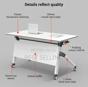 Labeled White Adjustable Training Tables