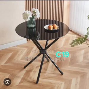 Srong All Black C-19 Glass Top Coffee Table