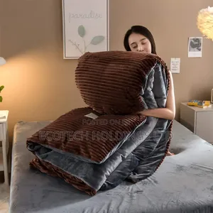 Bwn4 Brown Single Velvet Warm Blanket.