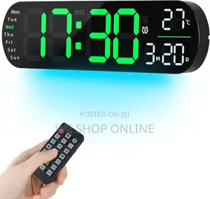 Large Led Digital Alarm Clock, 43×12cm.