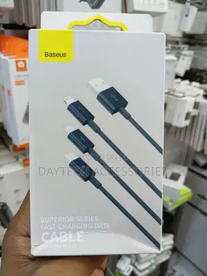 Baseus 3-in-1 Braided Universal Charging Cable and Data Cable.