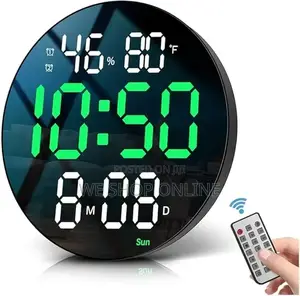 Round Led Digital Alarm Clock, Diameter 25.5cm
