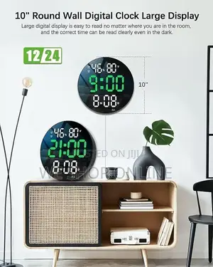 Round Led Digital Alarm Clock, Diameter 25.5cm