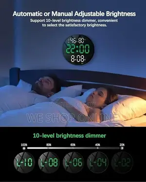 Round Led Digital Alarm Clock, Diameter 25.5cm