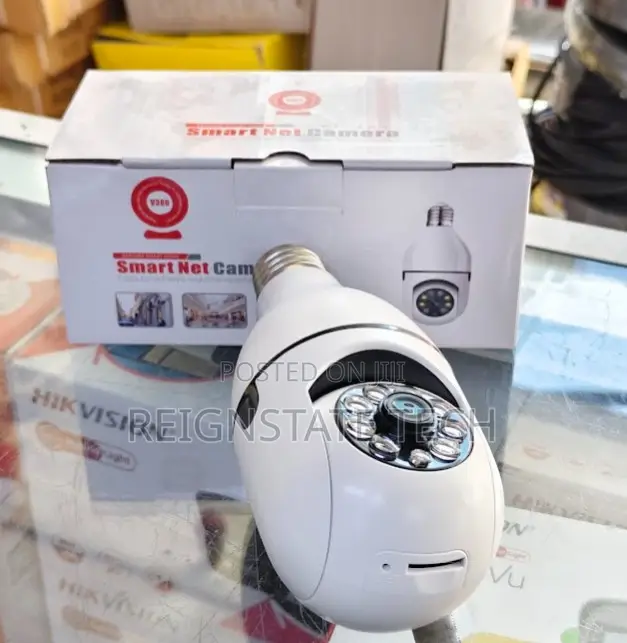 New V380 Pro Single Lens Single Screen E27 Bulb Camera Two Way Audio