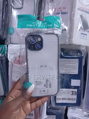 iPhone 15 Dark Blue Fabric Smartphone Pouch