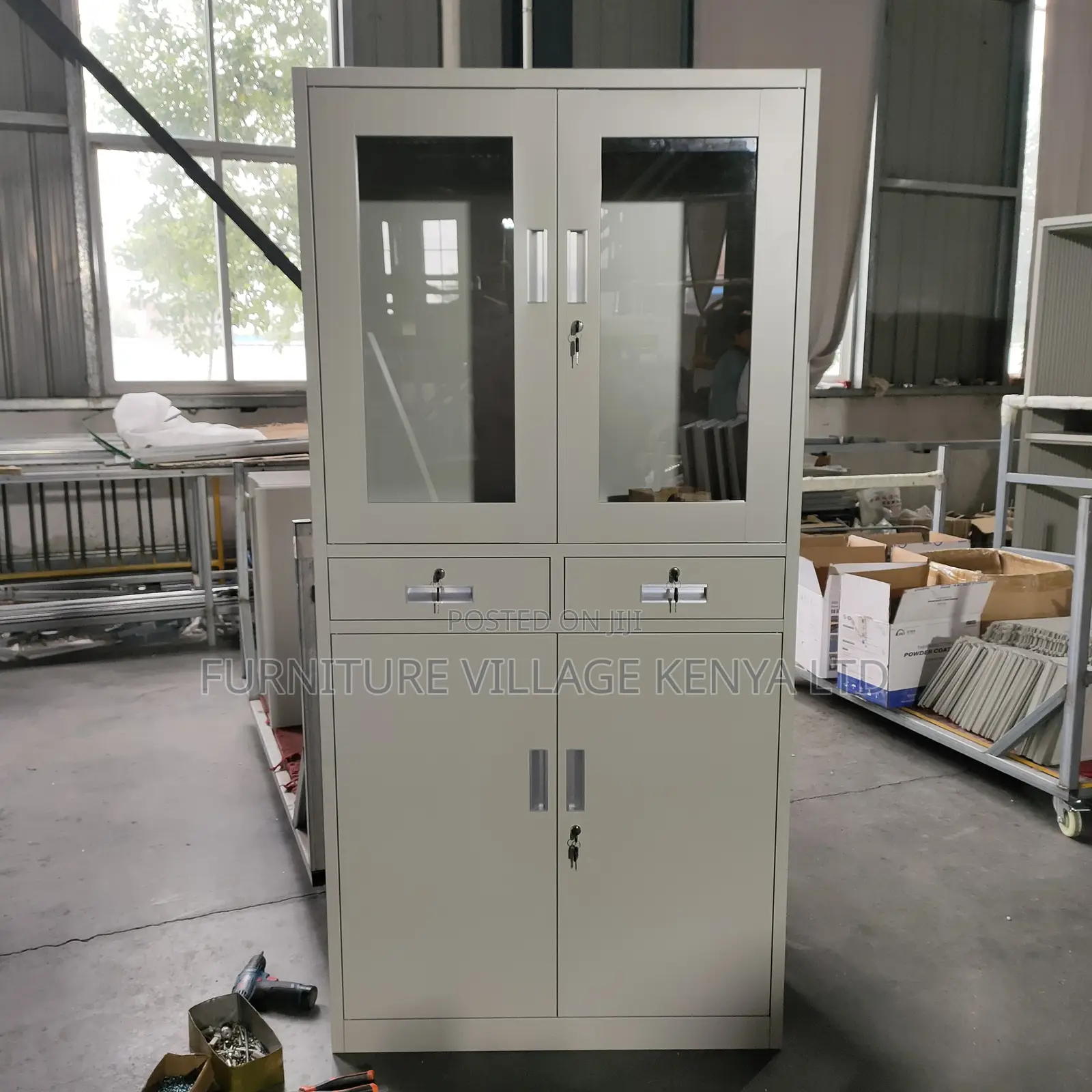 2-Swing Door Filling Cabinet With 2-Drawers