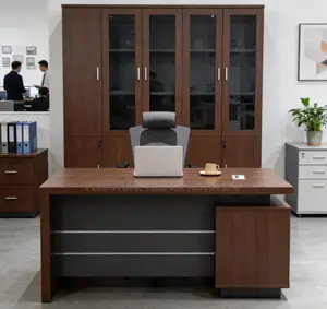 1.8m Executive L-Shaped Brown Boss Table