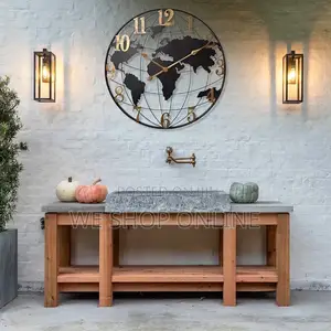 Large World Map Wall Clock