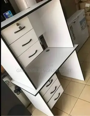 White and Black Office Desk