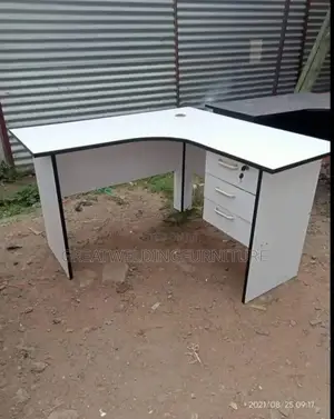 Compact White Office Desk