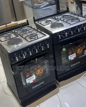 Globalstar 50x55 Jet 3+1 Standing Cooker Black Gas Electric
