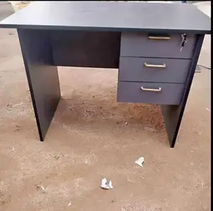 Grey Modern Office Desk With Drawers