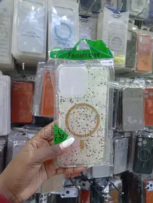 Glitter-Filled Phone Case With a Ring for an iPhone 14 Pro Max